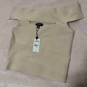 Express Cream Knit Top